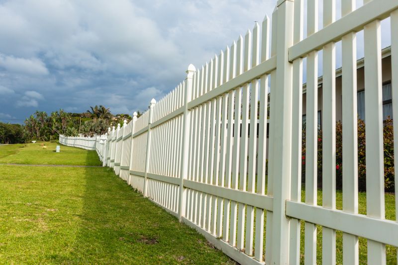 White Vinyl Fence in Spring